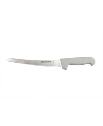 Ergonomic Stainless Steel Bread Knife, Curved Serrated, 9"