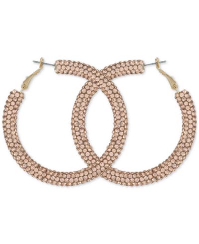 GUESS Pressed Stone Sparkle 2” Hoop