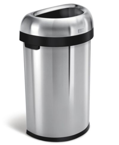 Simplehuman 60 Liter Semi Round Open Top Commercial Trash Can