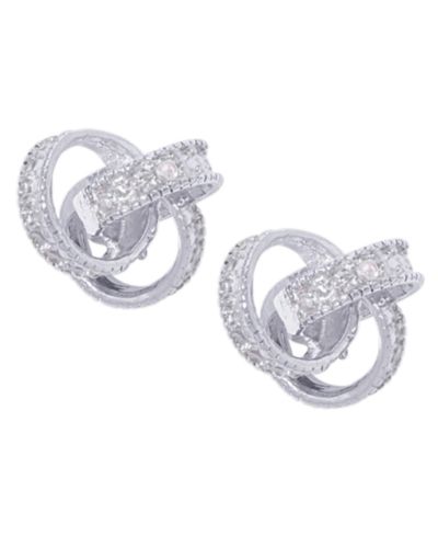 Серьги-гвоздики Diamond Accent Love Knot Silver или 14k Gold Plate