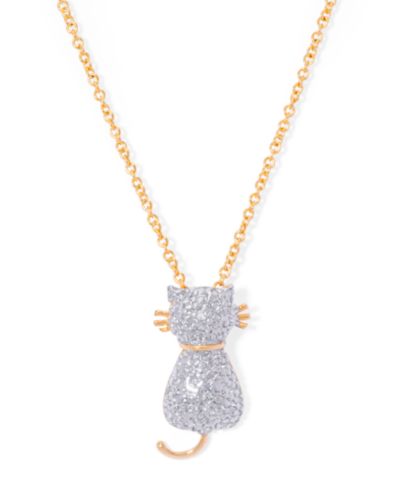 Подвеска с бриллиантом 18" Necklace в позолоченном золоте