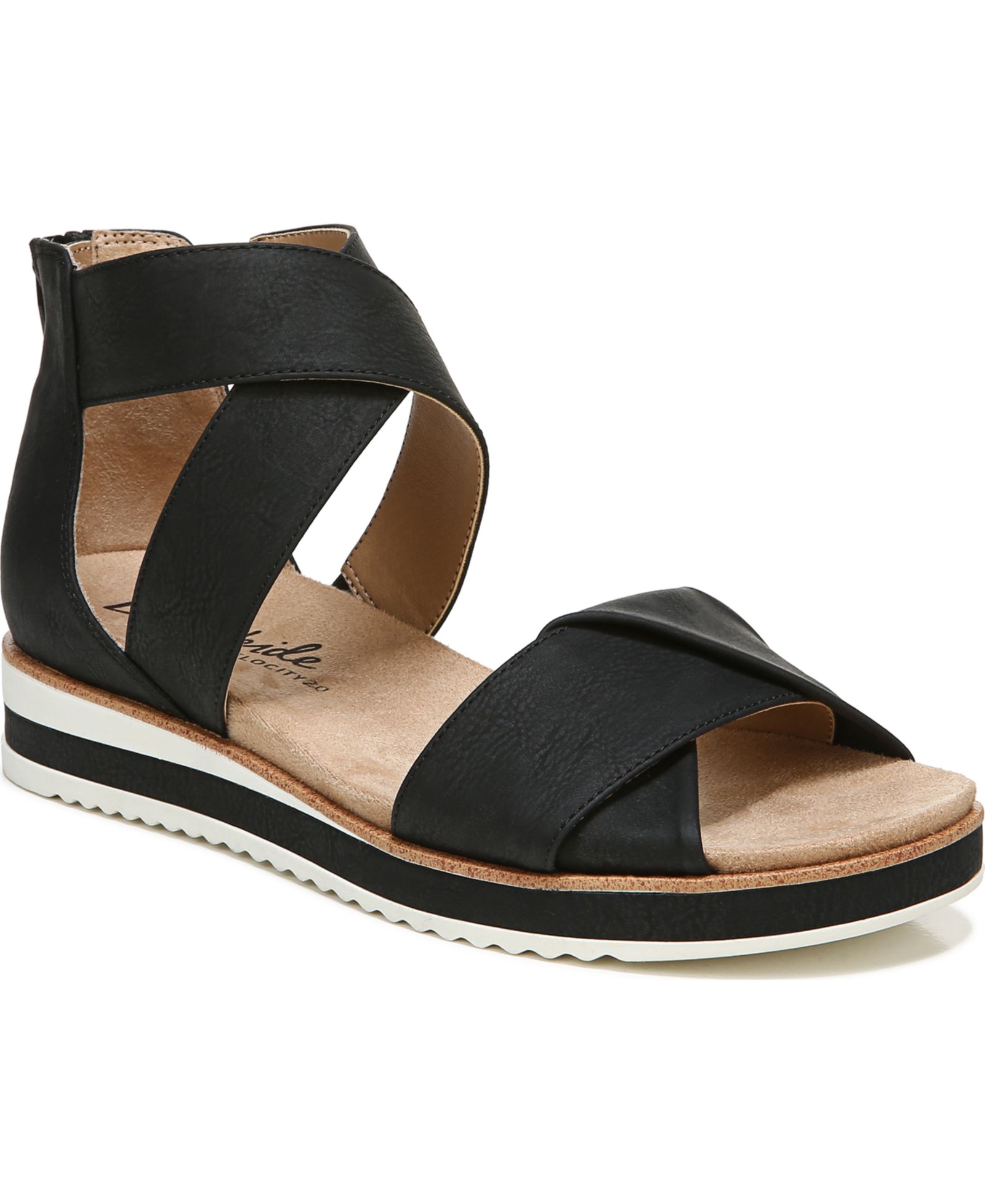 LifeStride Женские Zoom Round Open Toe Crisscross Wedge Sandals