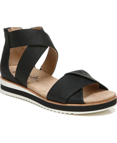 LifeStride Женские Zoom Round Open Toe Crisscross Wedge Sandals