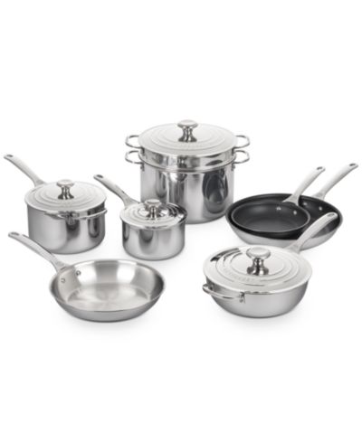 Le Creuset набор кухонной посуды из нержавеющей стали с зеркальной полировкой, 12 шт.