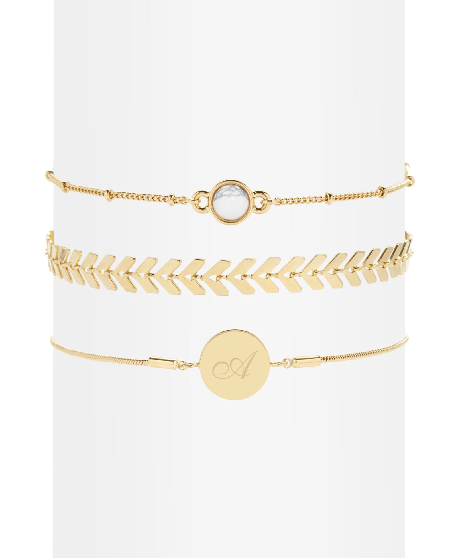 Набор браслетов Wren Initial Howlite