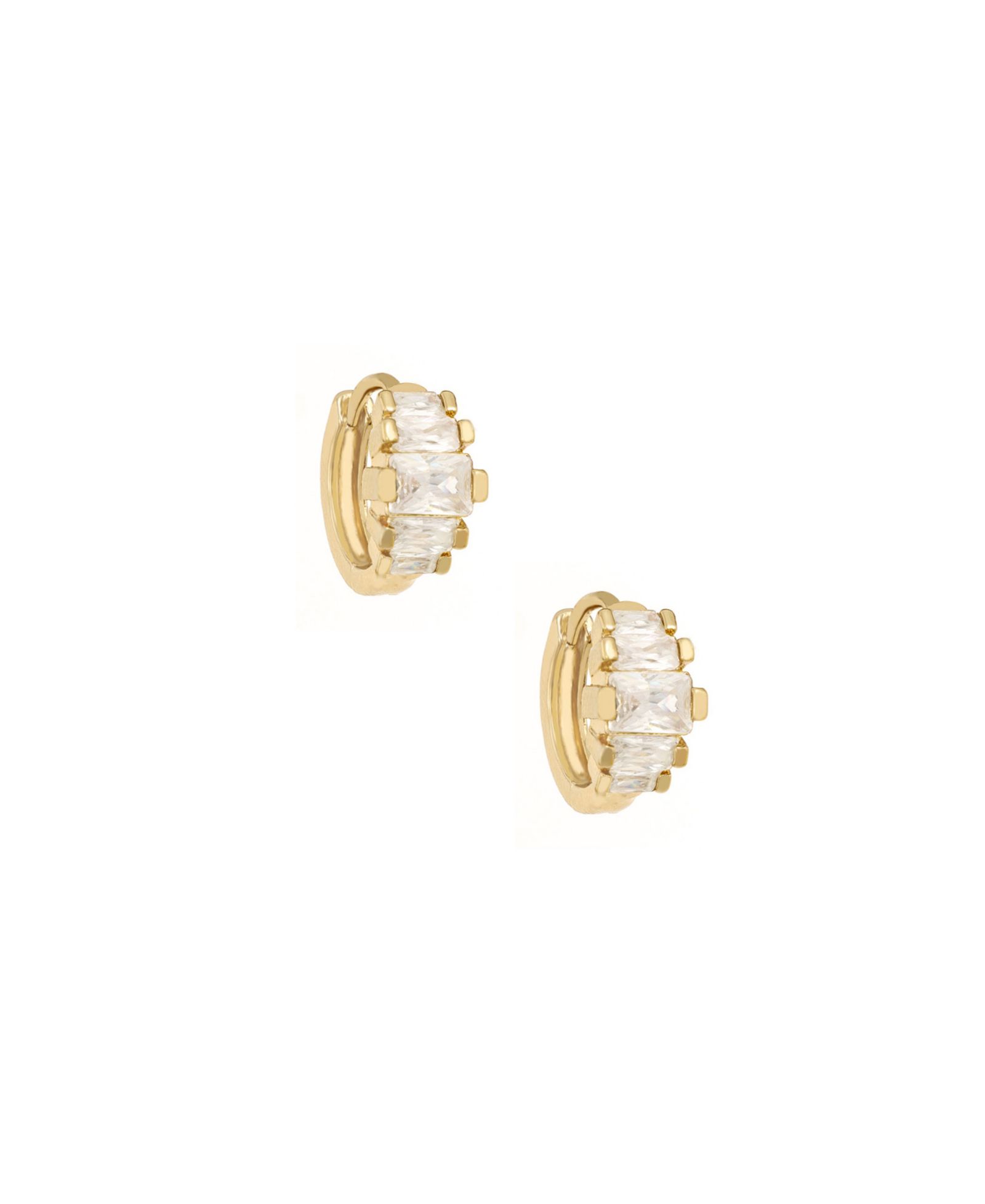 Серьги-кольца ETTIKA Crystal and Gold Plated Huggie Hoops