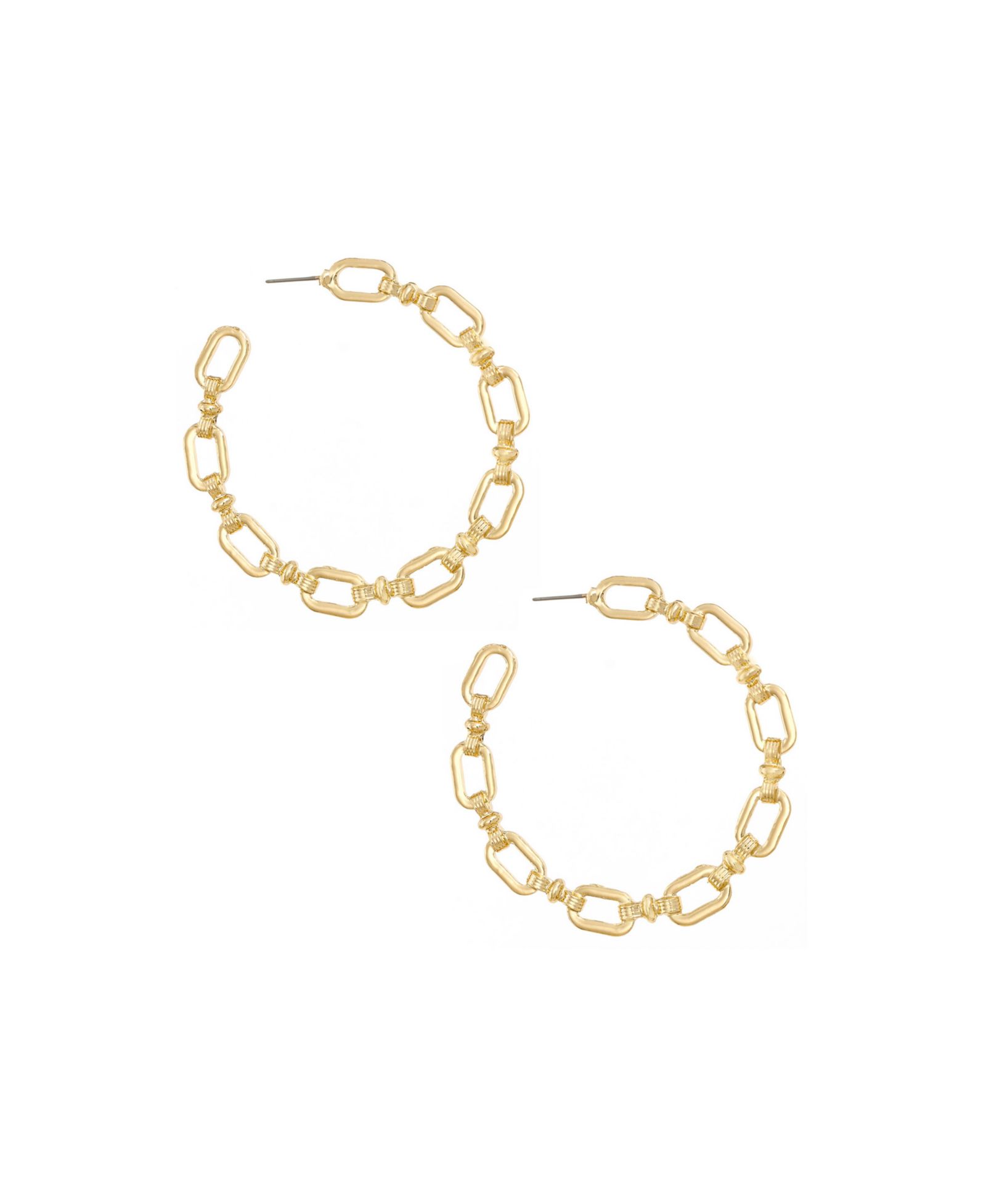 Серьги-кольца ETTIKA Chain Link Round Hoops