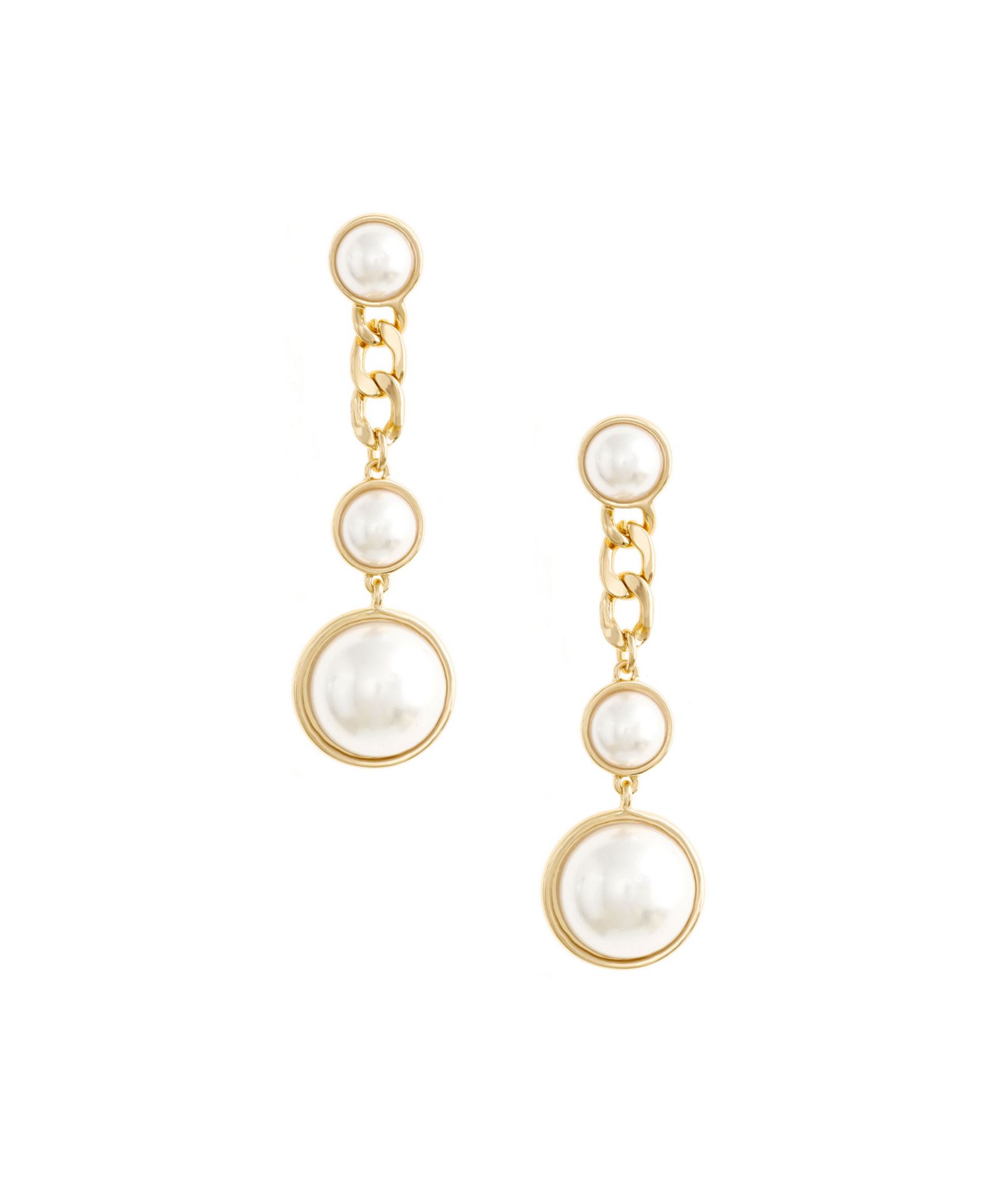 ETTIKA Pearl and Chain Drop Earrings