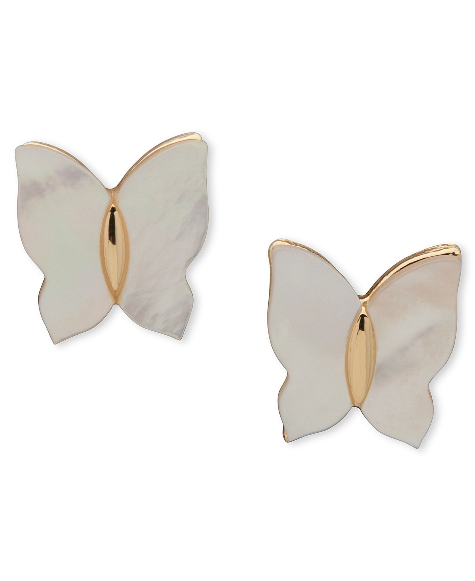 lonna & lilly Gold-Tone Mother-of-Pearl Butterfly Stud Earrings