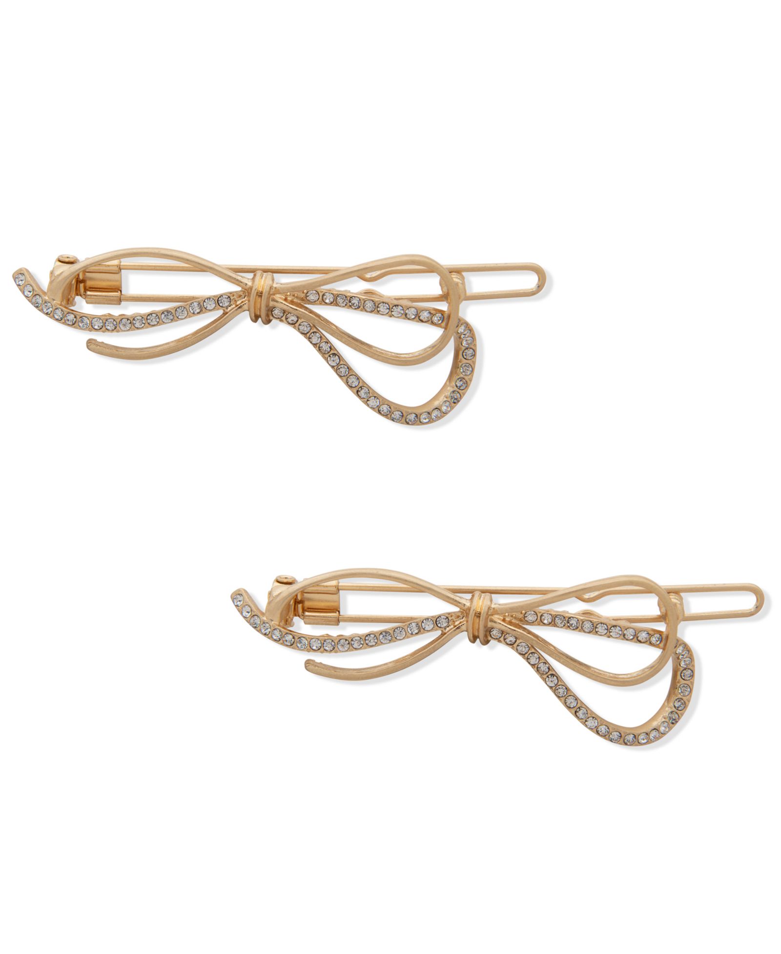 Набор заколок для волос lonna & lilly 2-Pc. Gold-Tone Pavé Bow