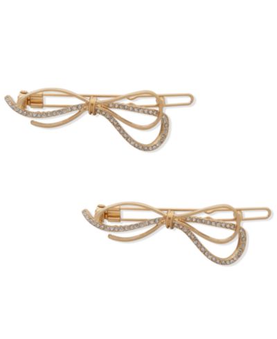 Набор заколок для волос lonna & lilly 2-Pc. Gold-Tone Pavé Bow