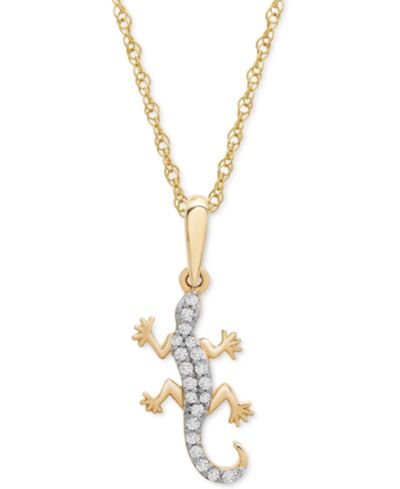 Wrapped™ колье-подвеска Diamond Lizard 18" (1/10 ct. t.w.) в золоте 10k