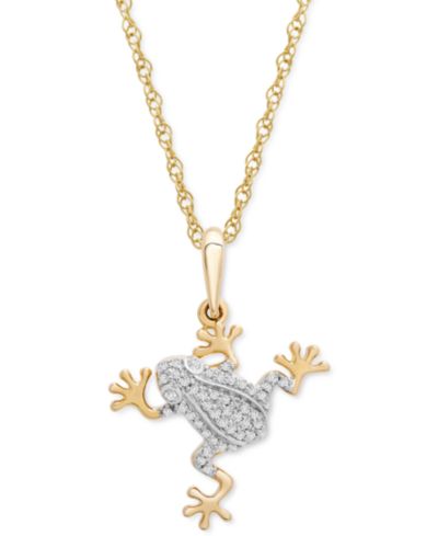 Подвеска Wrapped™ Diamond Frog 18" в 10k Gold