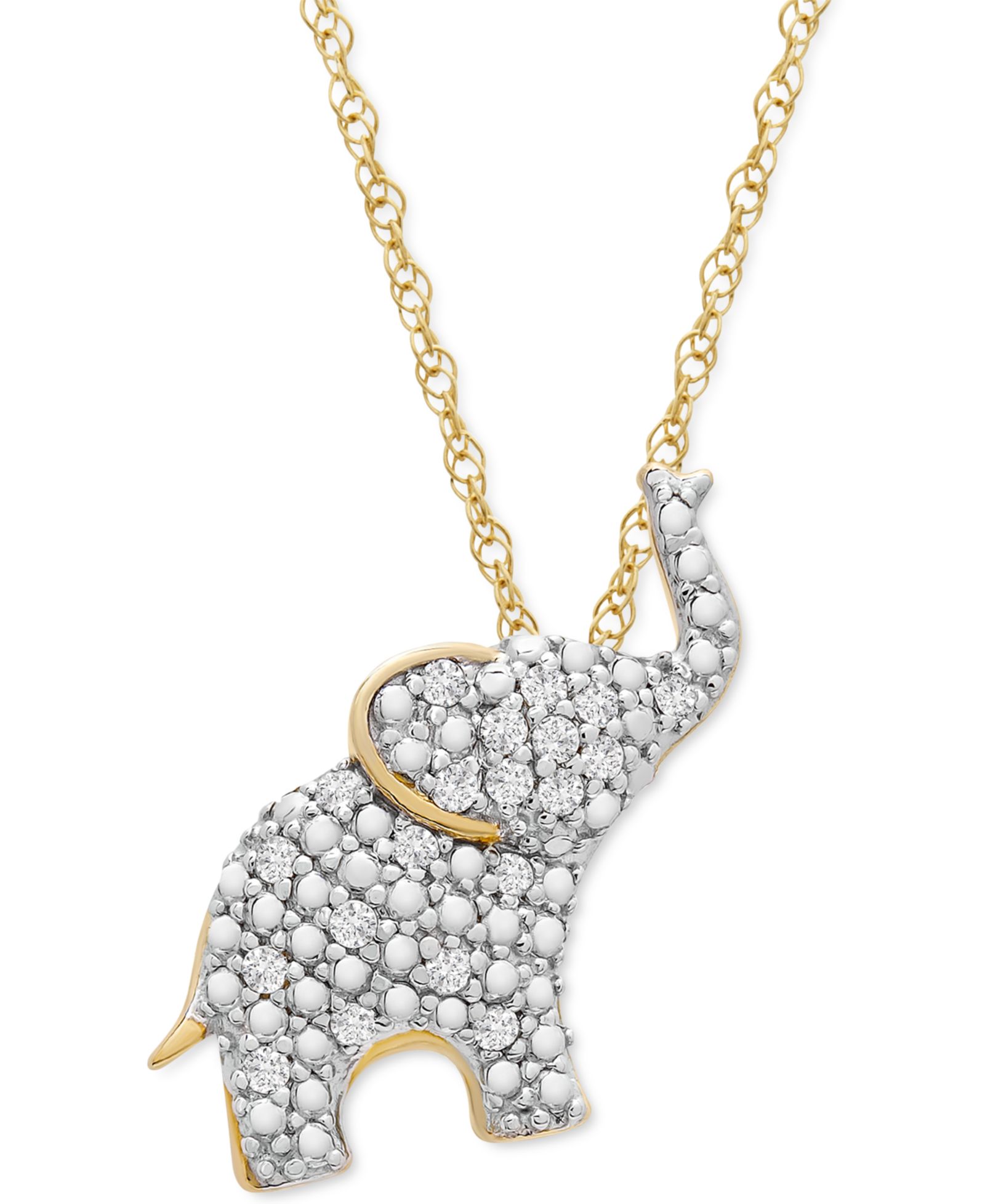 Подвеска-кулон Wrapped™ Diamond Elephant 18" в 10k Gold