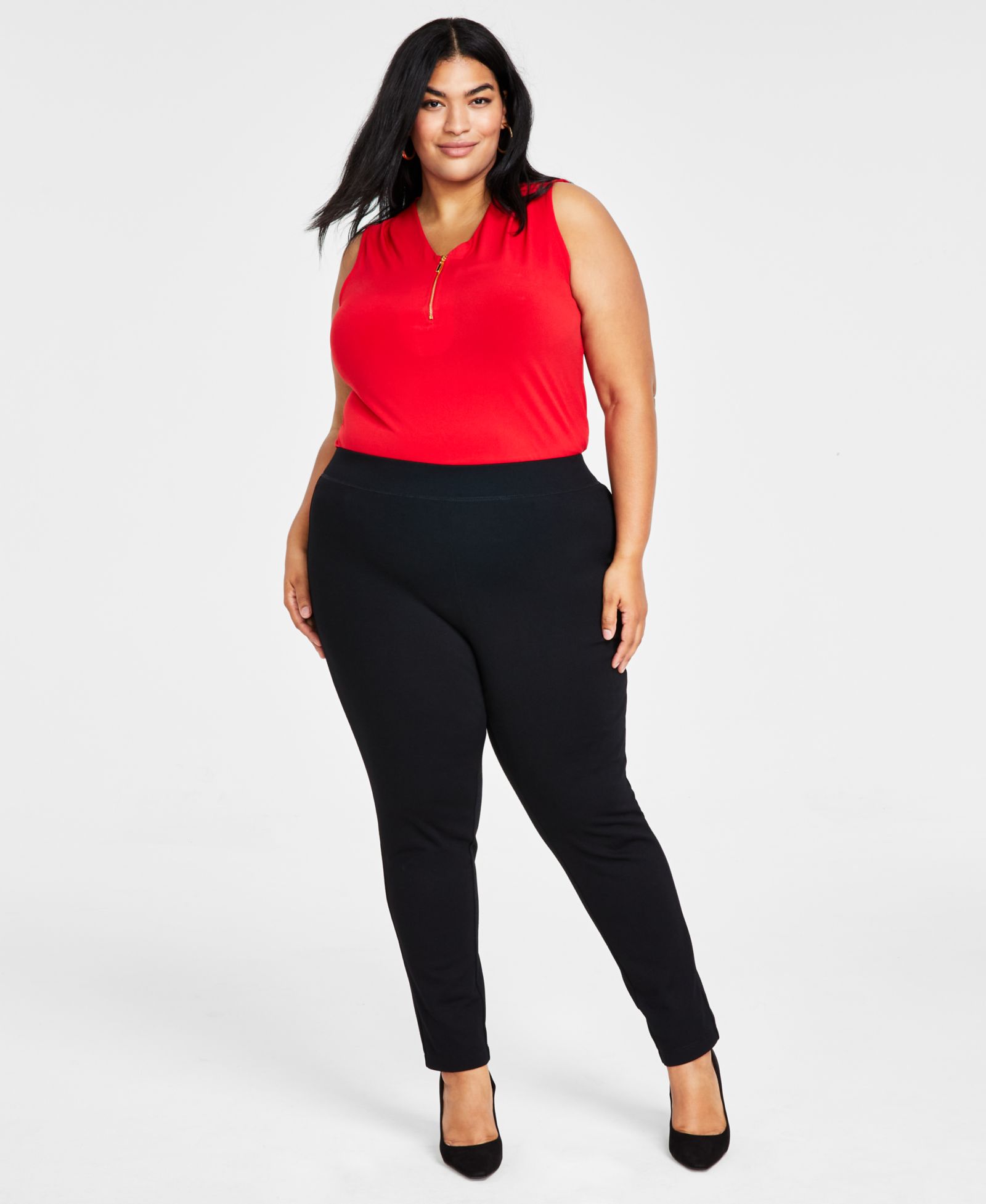 I.N.C. International Concepts Plus Size Skinny Pull-On Ponte Pants, Created for Macy's