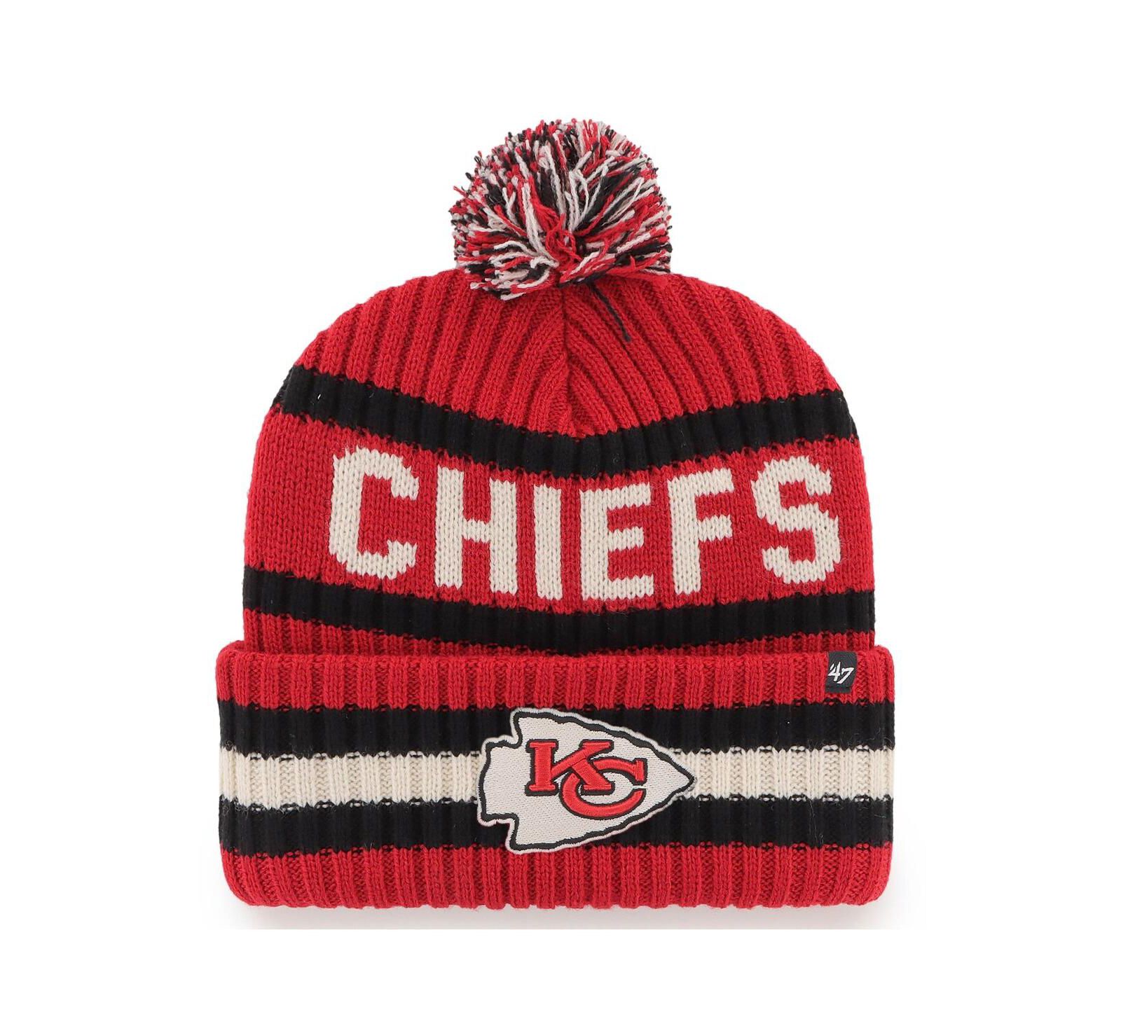 Men's '47 Brand Red Kansas City Chiefs Bering Cuffed Knit Hat with Pom