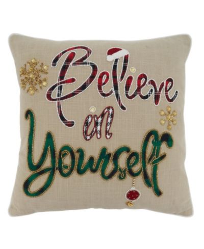 Декоративная подушка Saro Lifestyle Believe in Yourself, 18" x 18"