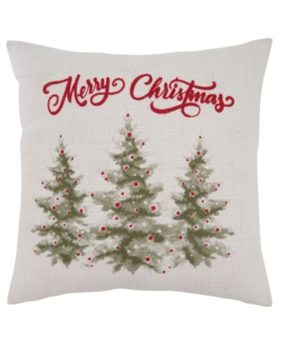 Декоративная подушка Saro Lifestyle Merry Christmas Trees, 18" x 18"