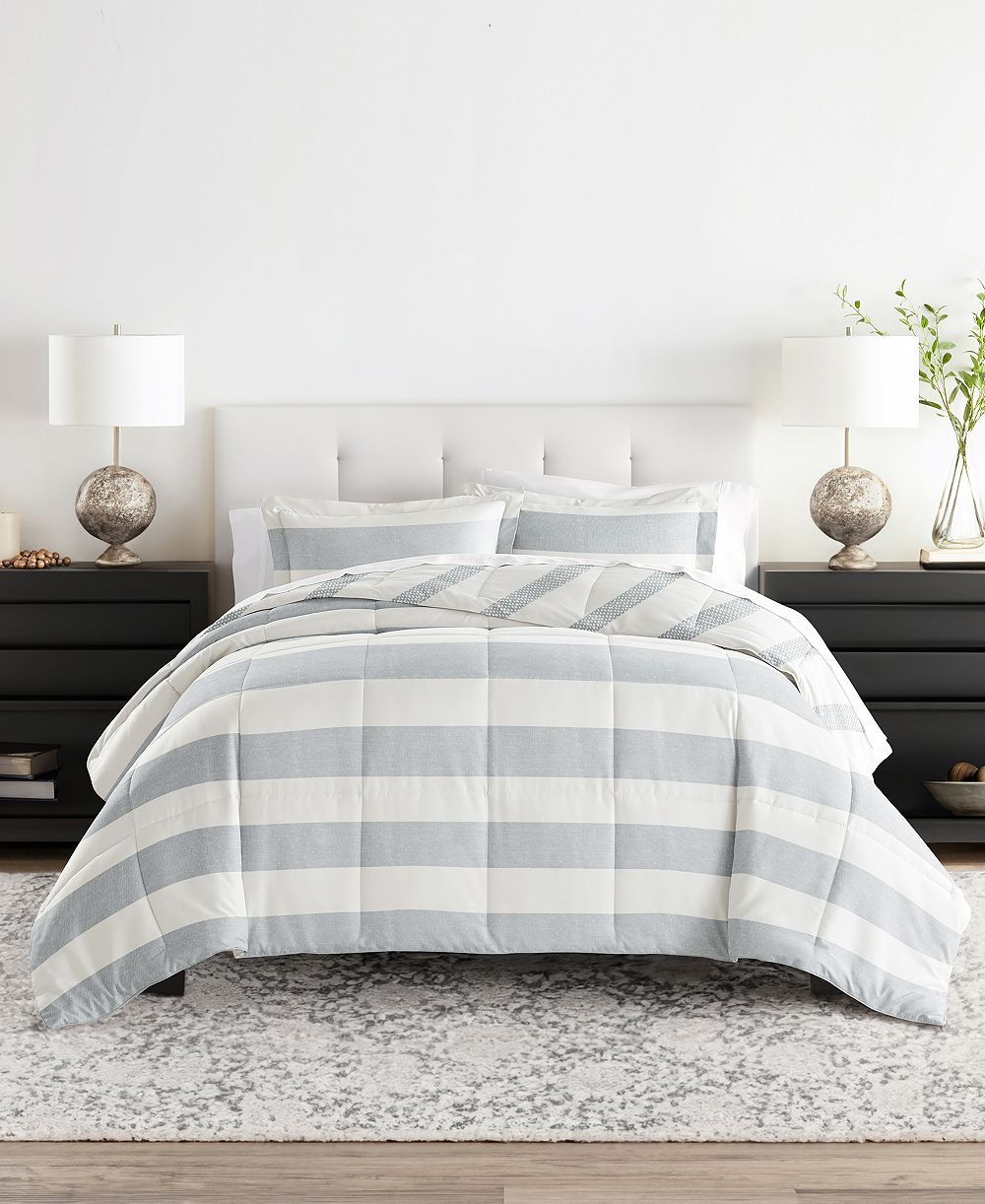 ienjoy Home Distressed Stripe Reversible 3-Pc. Comforter Set, Full/Queen