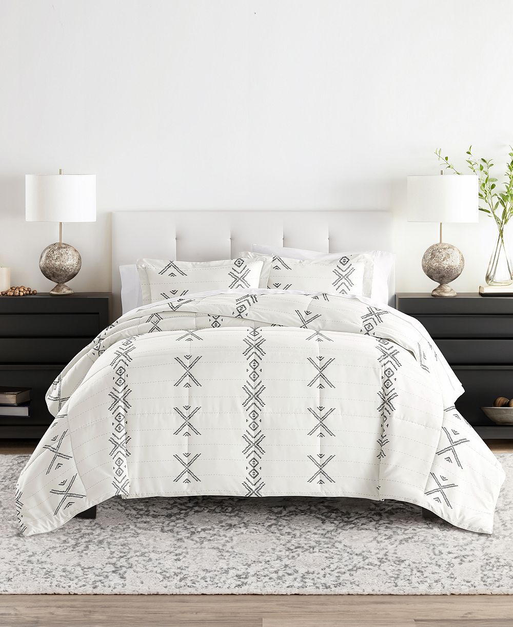 ienjoy Home Urban Stitch Patterned Comforter Set, Full/Queen