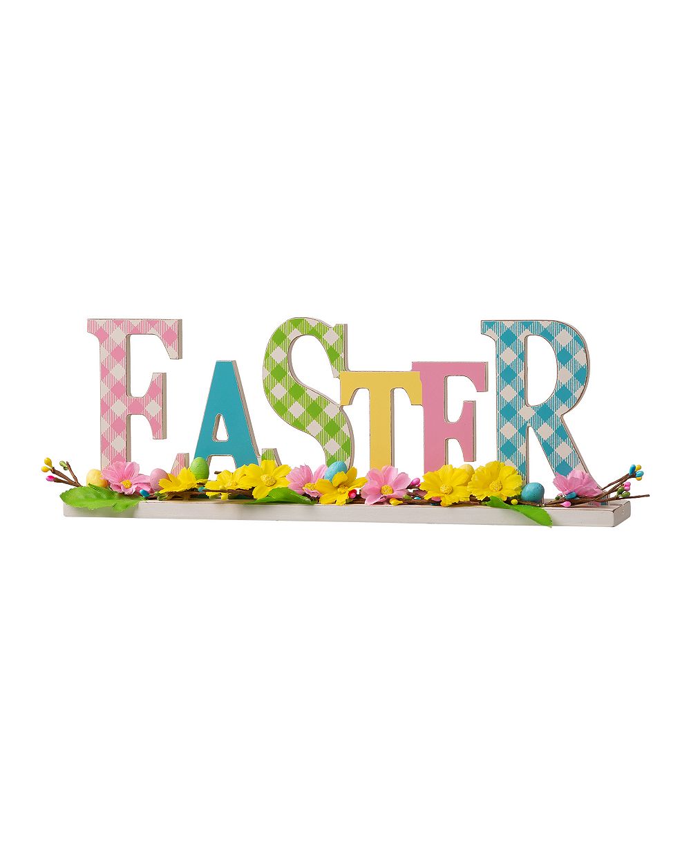 Glitzhome Декор для стола деревянный EASTER 16''L