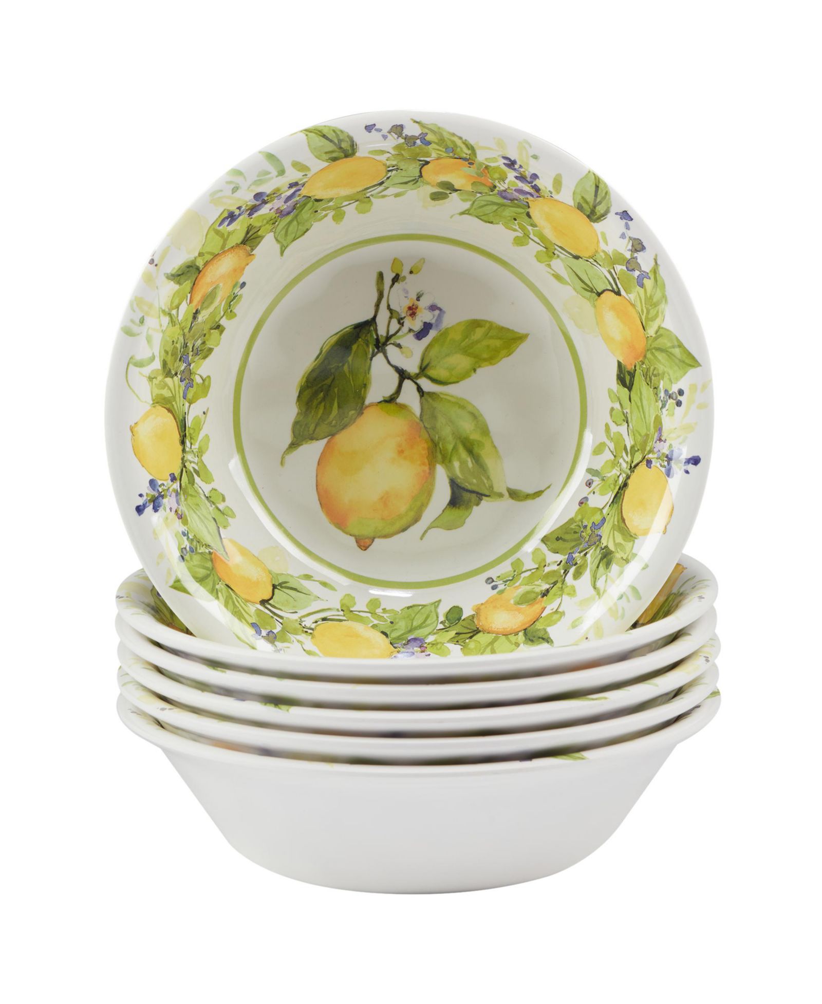 Certified International Универсальные миски из меламина Lemon Zest, набор 6 шт