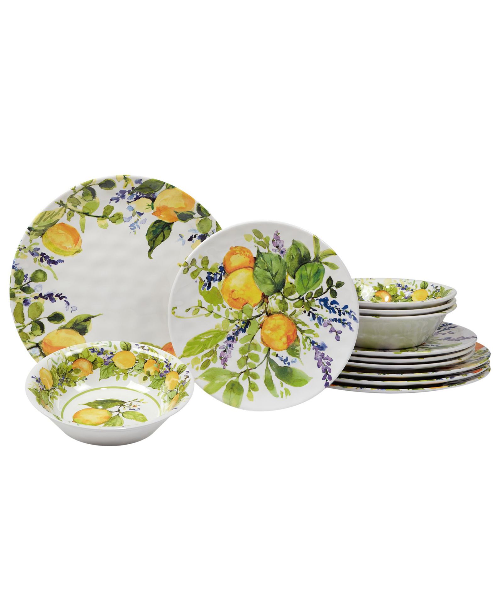 Набор столовой Certified Lemon Zest Melamine 12 Pc. Service for 4