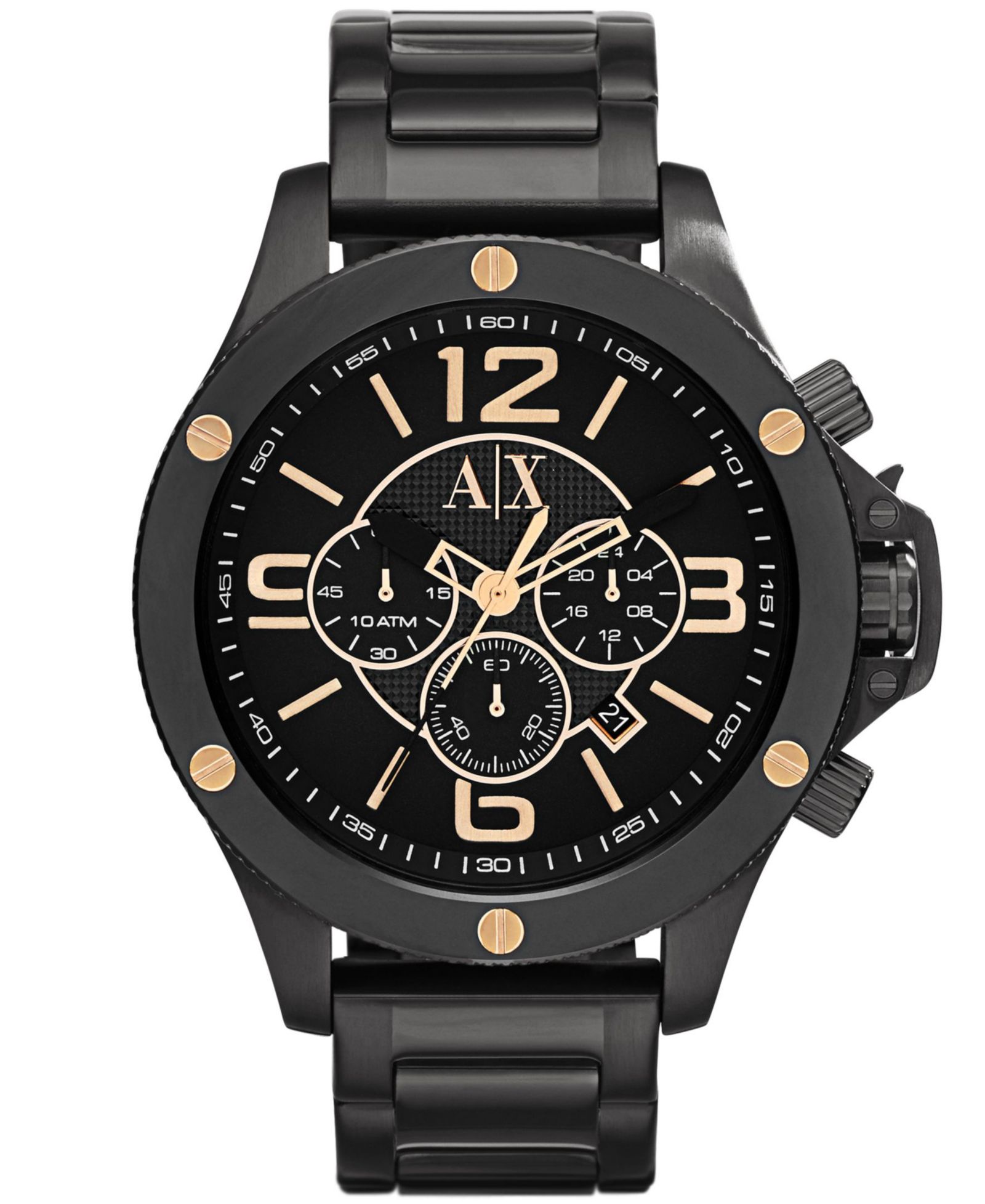 Мужские часы a|x armani exchange chronograph black stainless steel 48mm