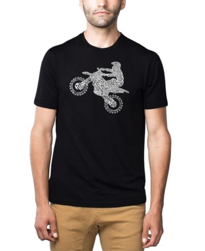LA Pop Art Men's Cotton/Poly Blend Word Art Freestyle Motocross FMX T-shirt
