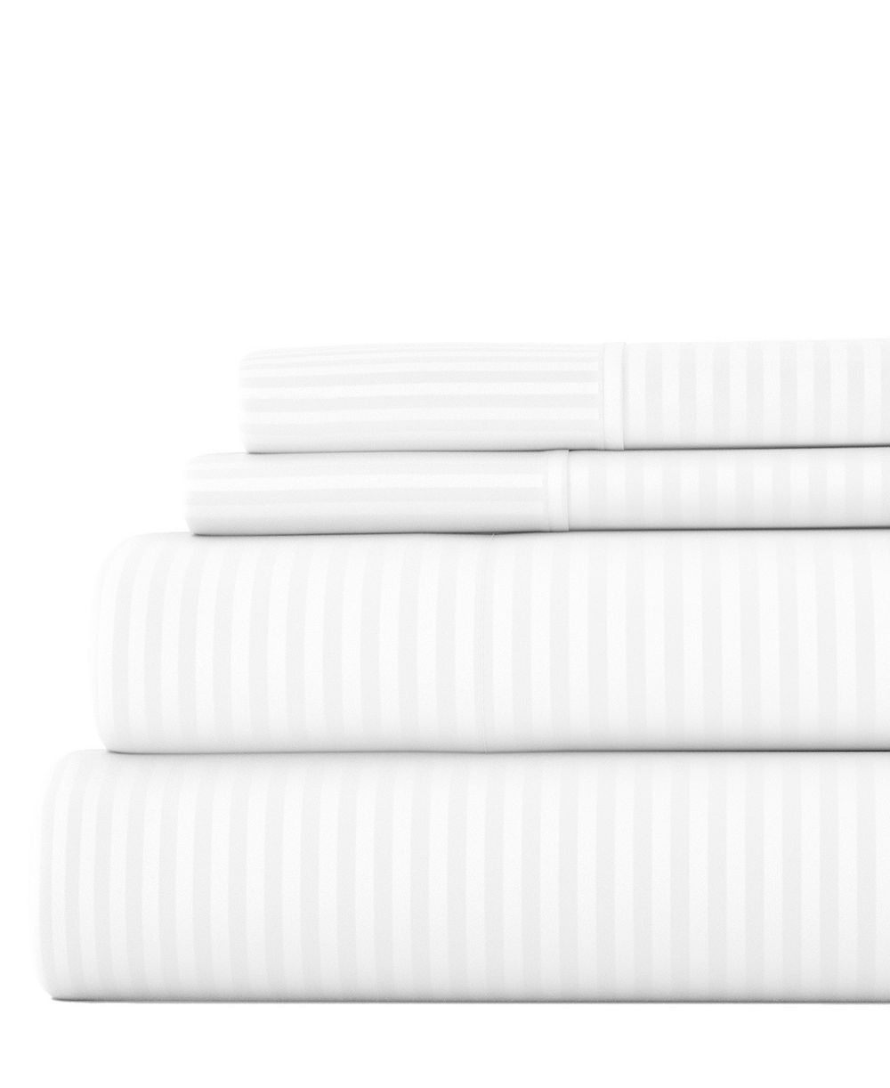 ienjoy Home Expressed In Embossed Striped 4-Pc. Sheet Set, King