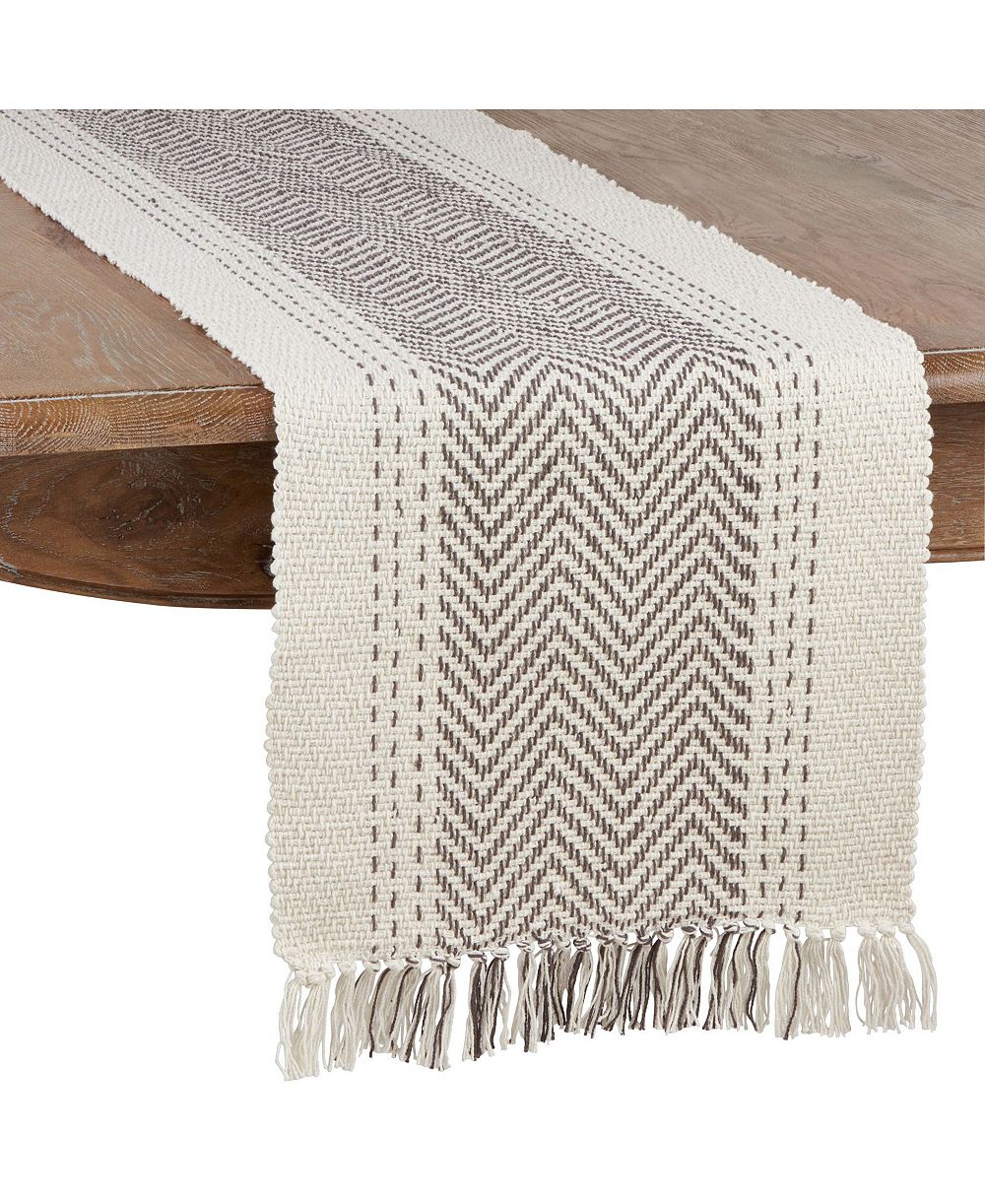 Скатерть Saro Lifestyle с узором Kantha Stitch, 108" x 16"