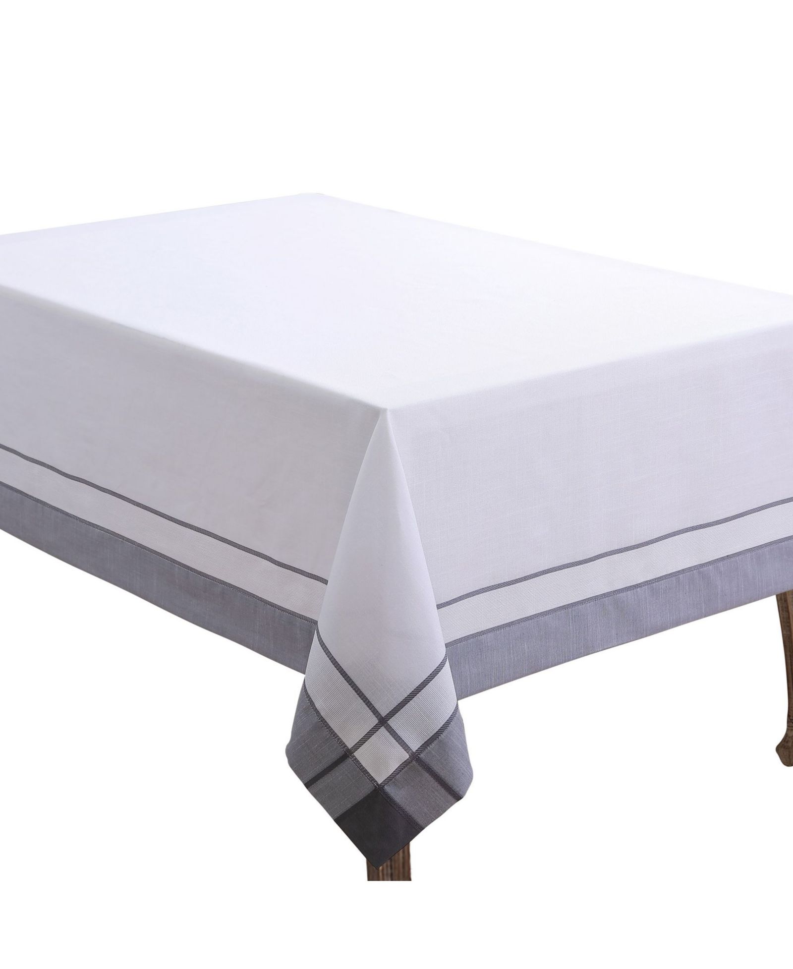 Saro Lifestyle Casual Tablecloth with Banded Border Design, 144" x 72"