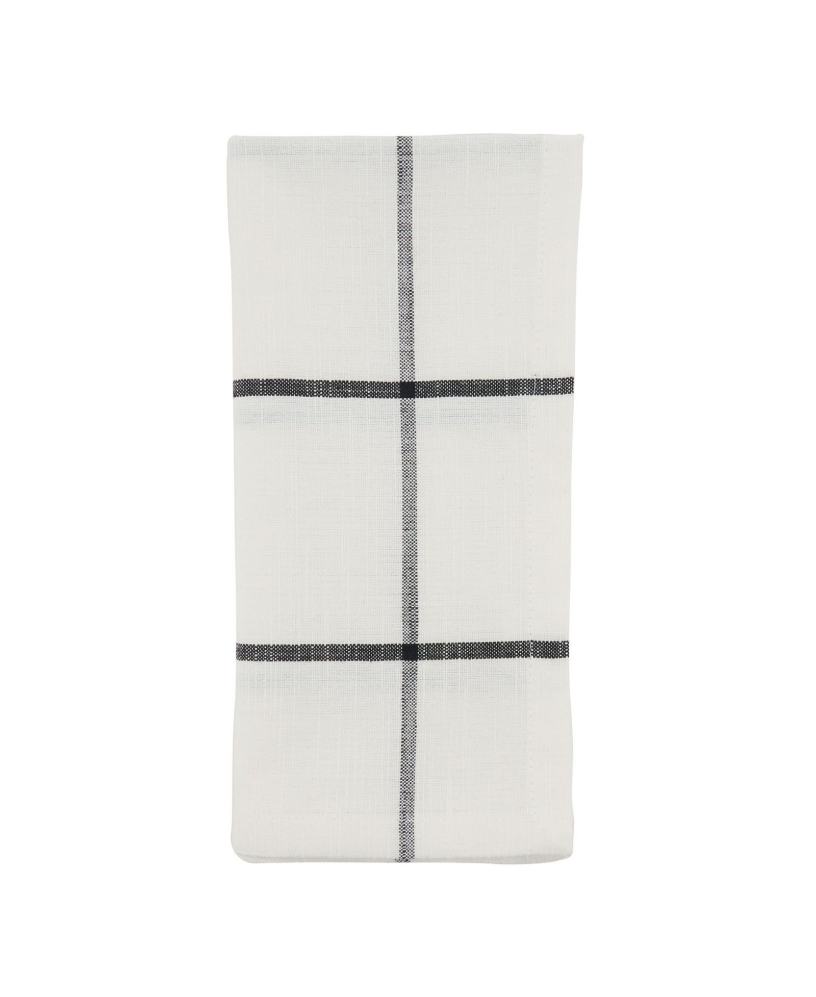 Saro Lifestyle Cotton Table Napkins with Simple Plaid Design, Set of 4, 20" x 20"
