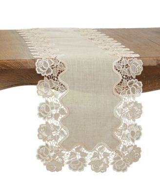 Дорожка на стол Saro Lifestyle Lace Table Runner with Rose Border Design, 108" x 16"