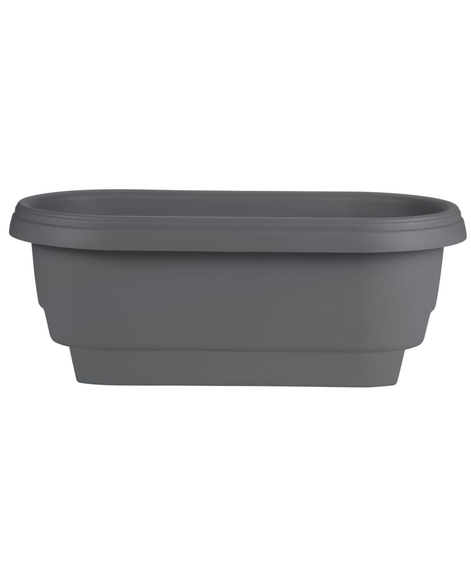 Bloem Classic Oval Deck Rail Planter, Charcoal -24 inches