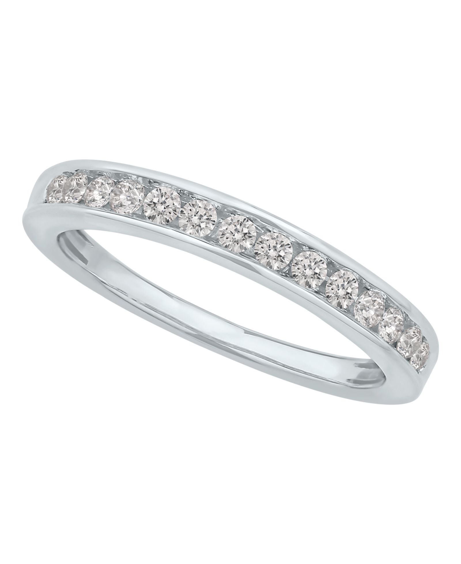 Кольцо Diamond Channel Band (1/4 ct. t.w.) в 14K белом или желтом золоте
