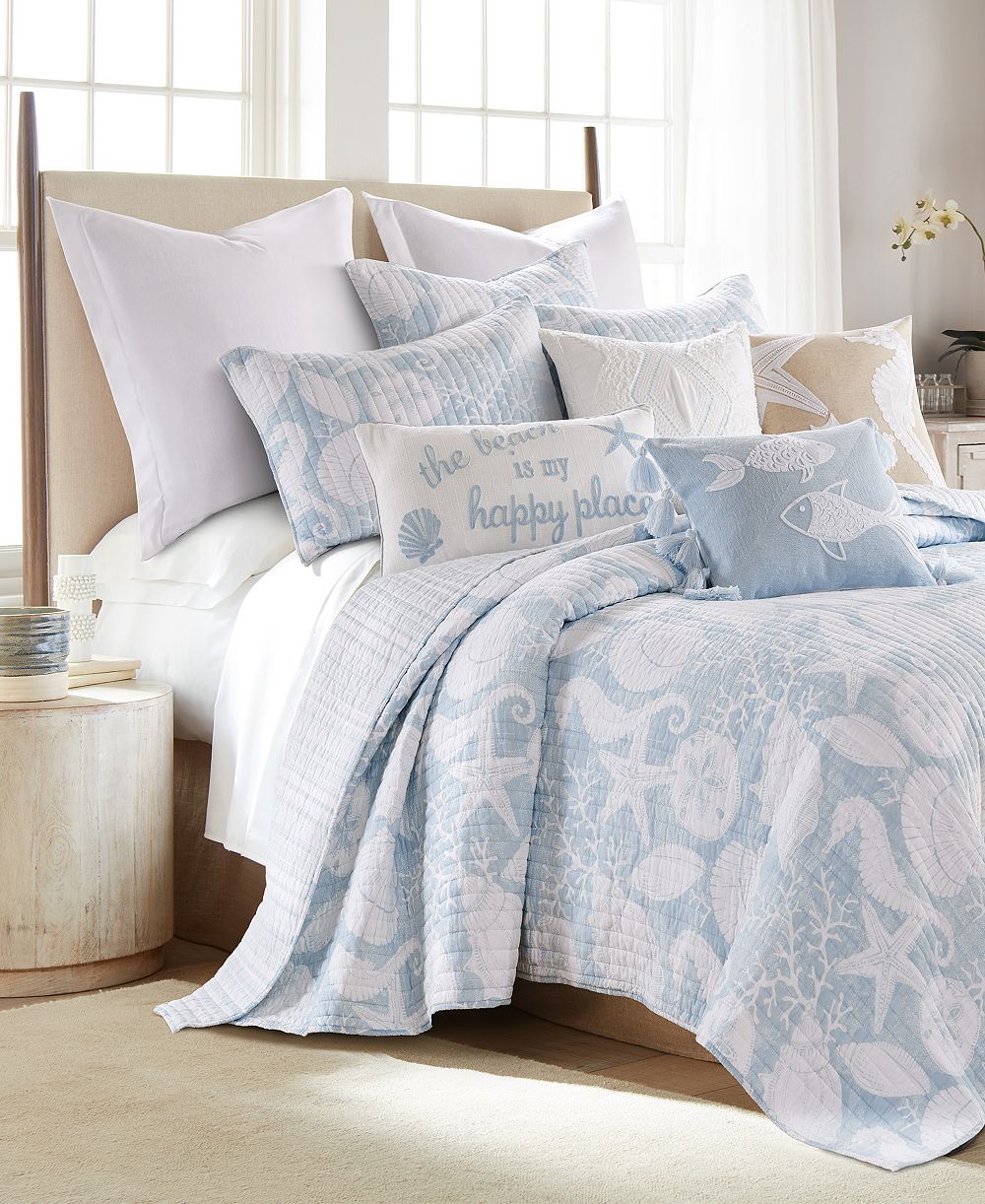 Комплект стеганого одеяла Levtex Home Stillwater Coastal Shore 3-Pc., Full/Queen