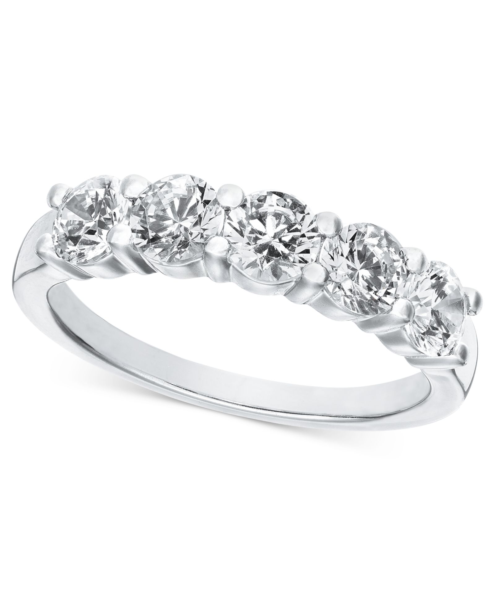 Diamond 5 Stone Band (1 1/2 ct. t.w.) in 14k White Gold