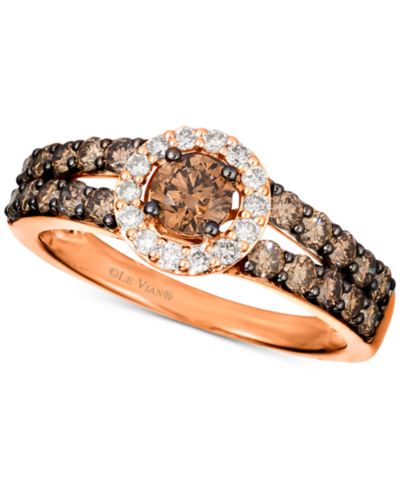 Le Vian® кольцо Halo с бриллиантами Chocolate и Nude в 14k золоте