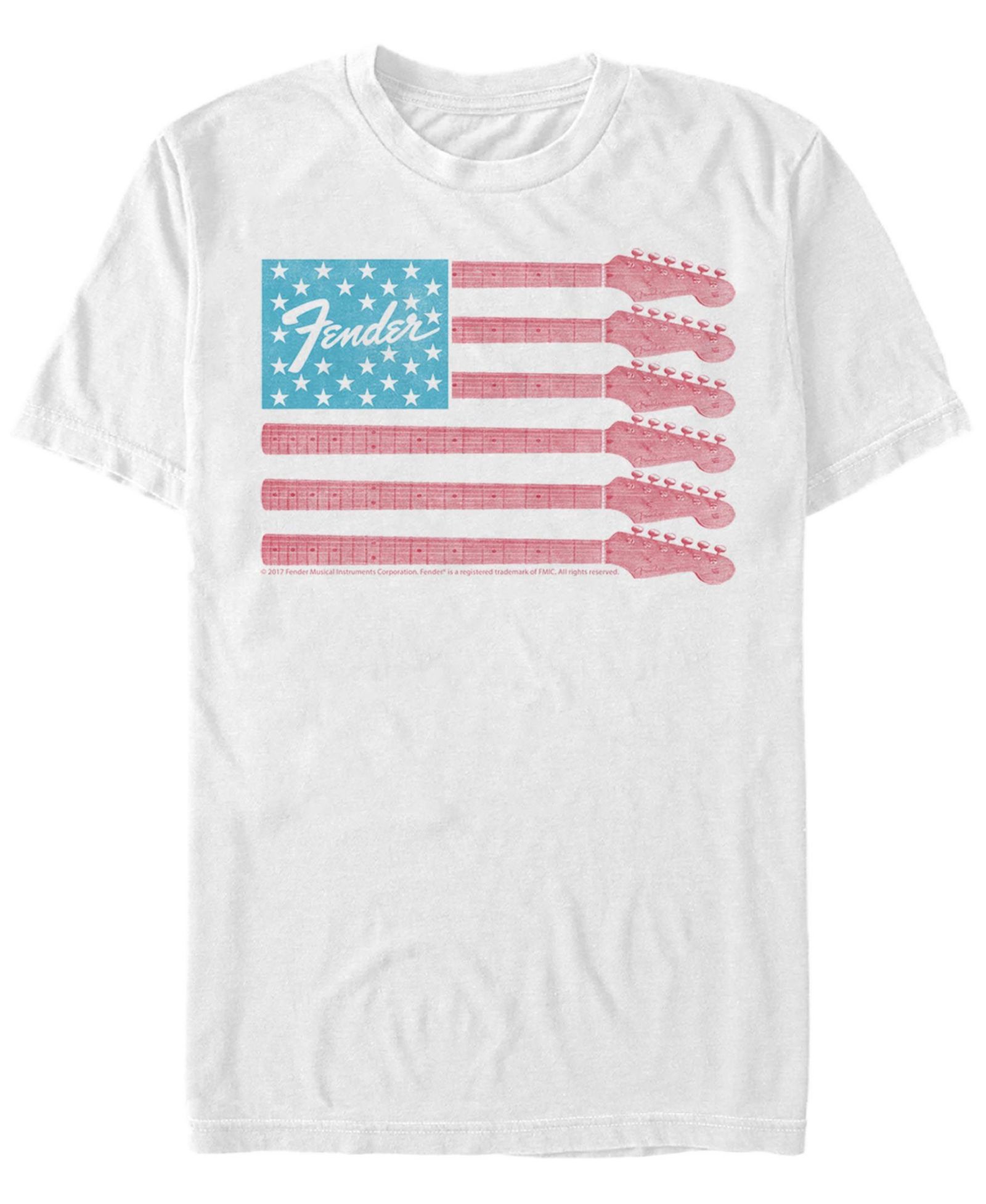 Fifth Sun Men's Guitar Flag Short Sleeve Crew T-shirt