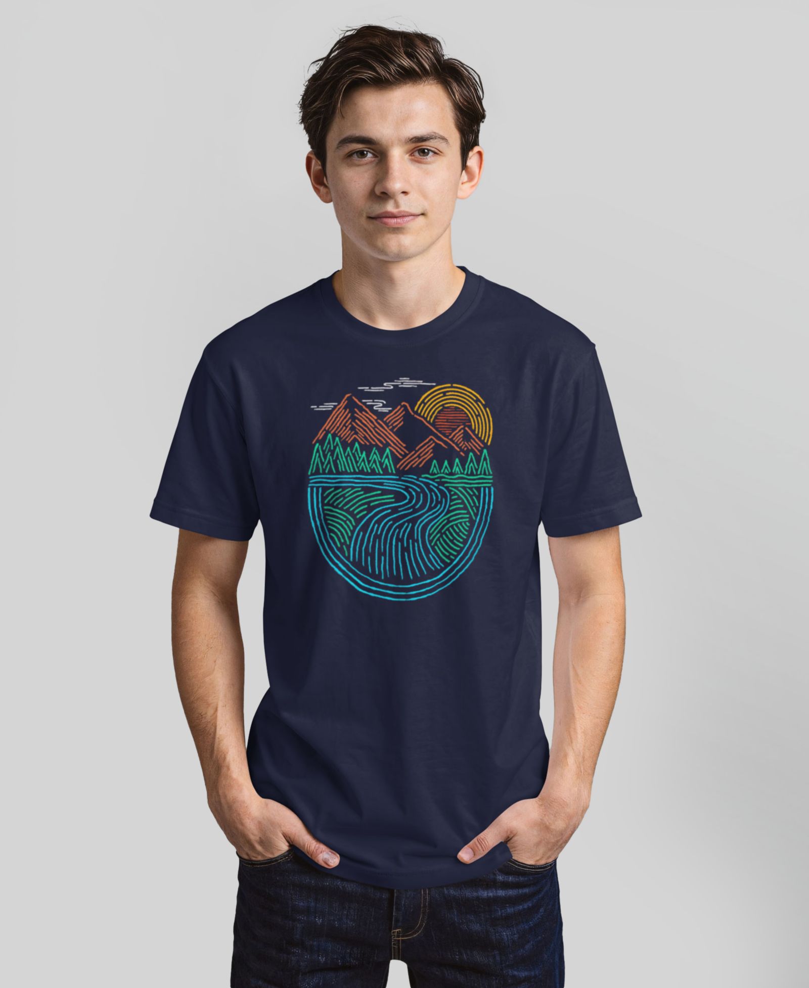 Fifth Sun Мужской Nature Run Short-Sleeve Crew T-Shirt