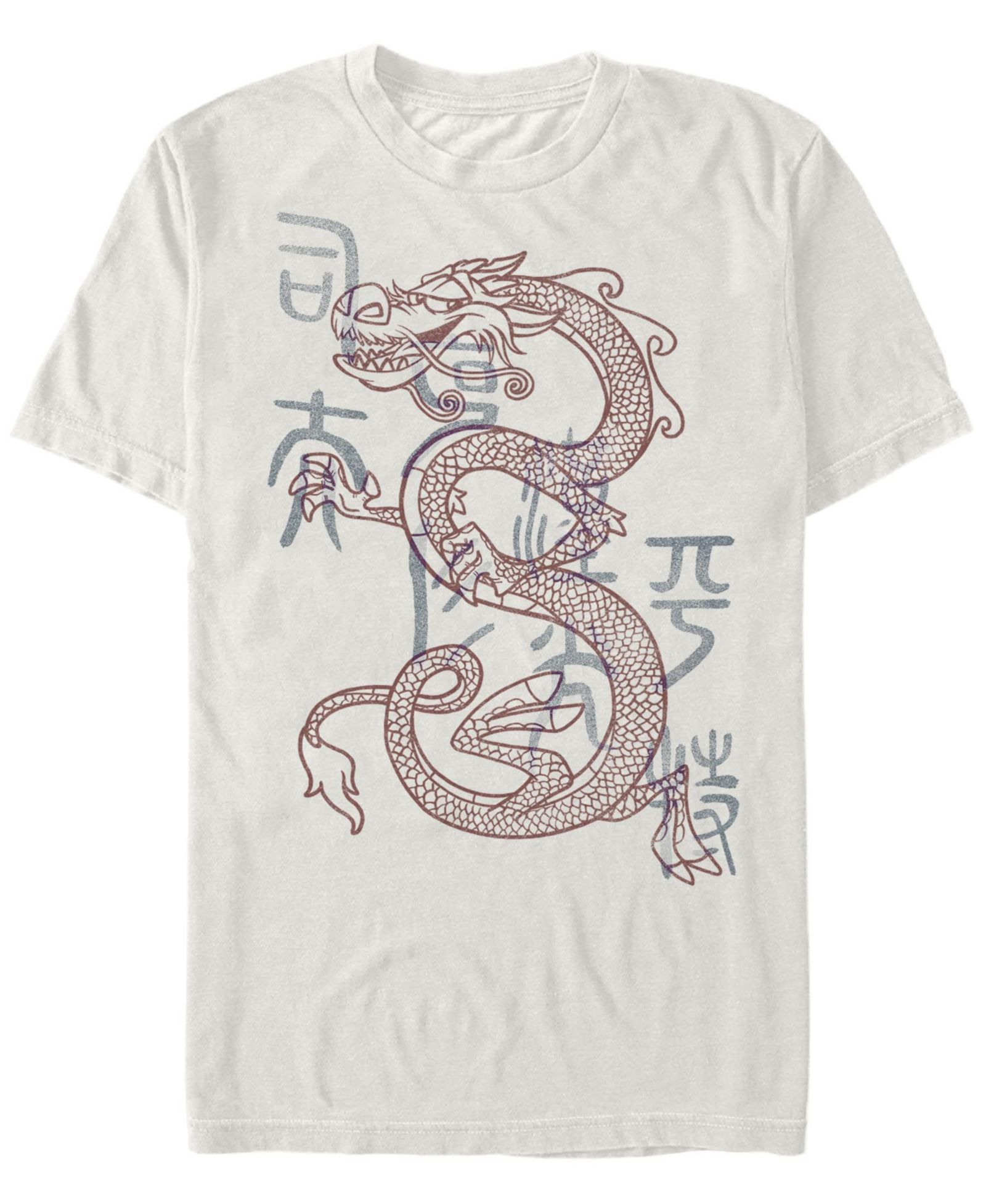 Fifth Sun Men's Line Mushu Dragon Short Sleeve Crew T-shirt