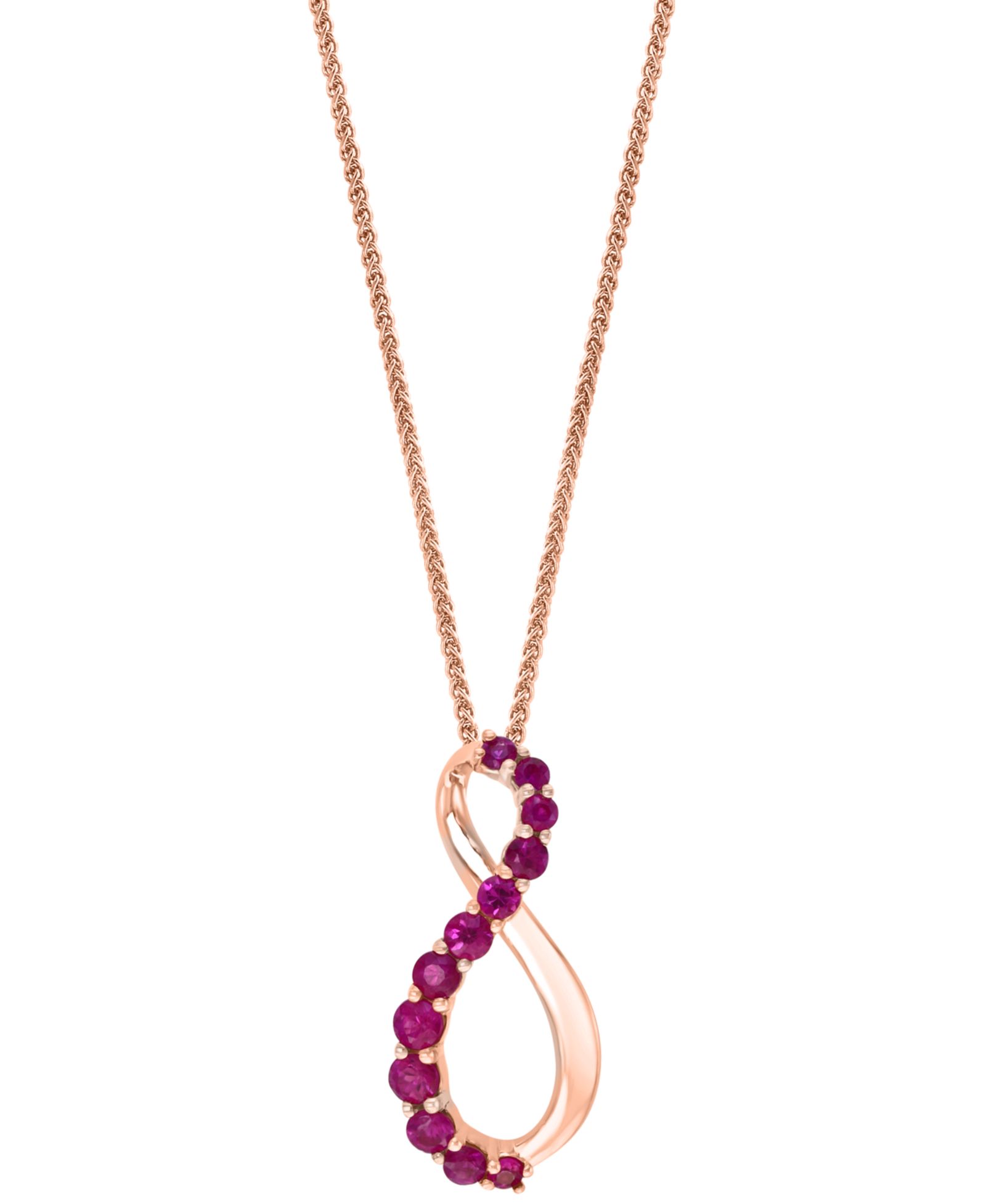 Ruby Infinity Подвеска 18" (3/8 ct. t.w.) в 14k Rose Gold
