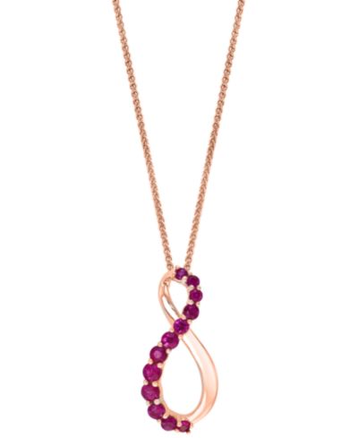 Ruby Infinity Подвеска 18" (3/8 ct. t.w.) в 14k Rose Gold