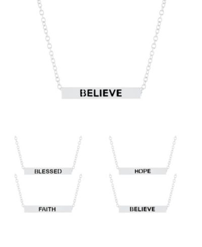 Inspirational Blessed Hope Believe Faith серебряное колье с подвеской 16+2"