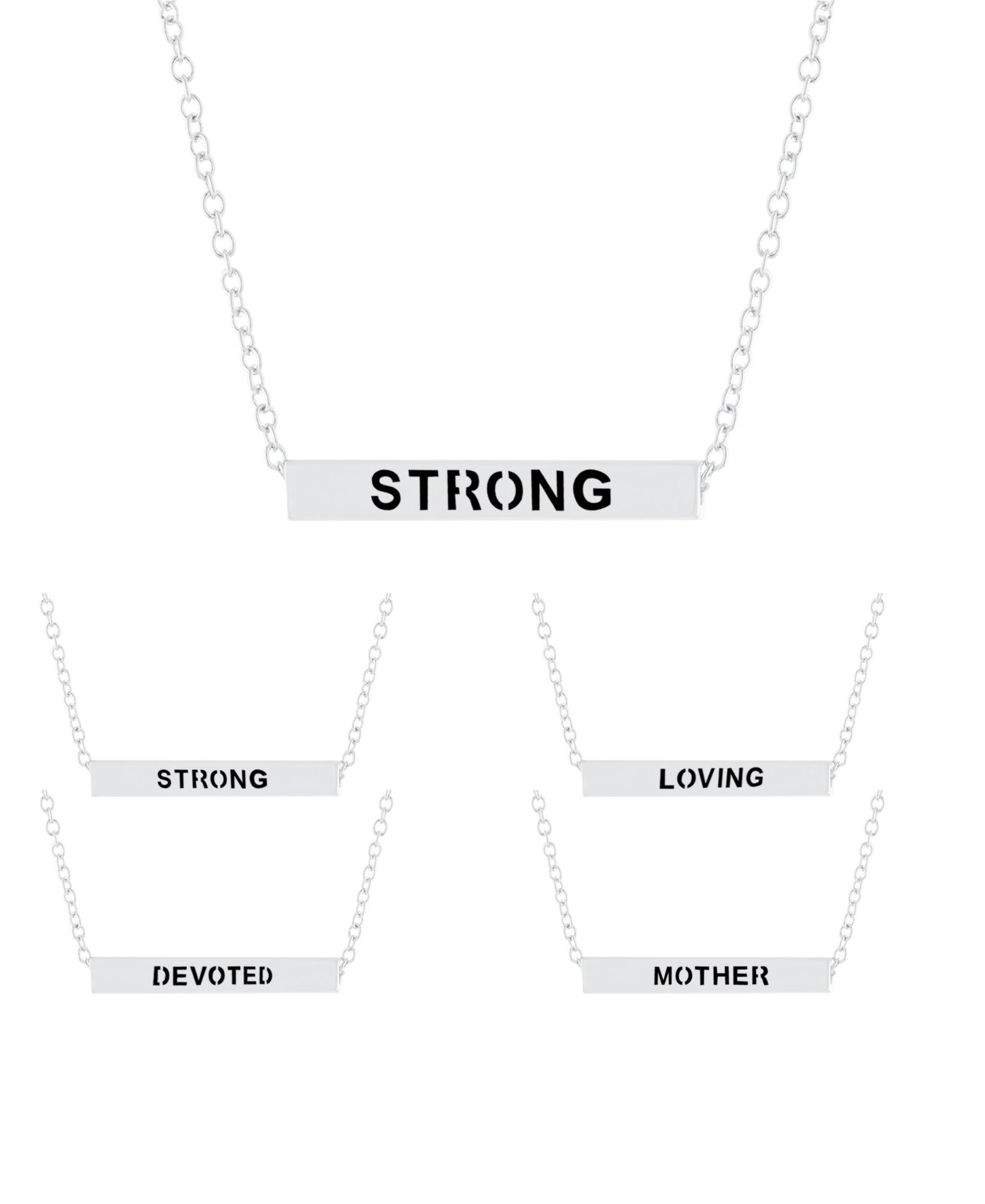 Серебряное колье 4-стороннее Bar Necklace 16+2" Silver Plated