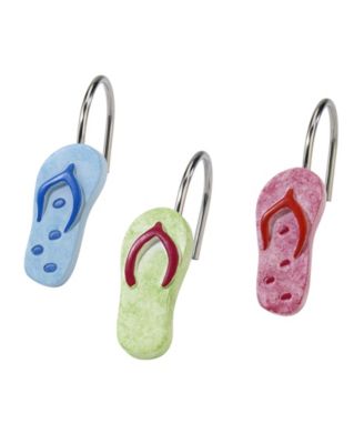 Крючки для душевой шторы Avanti Beach Mode Flip-Flop Motif Printed 12-Pc.