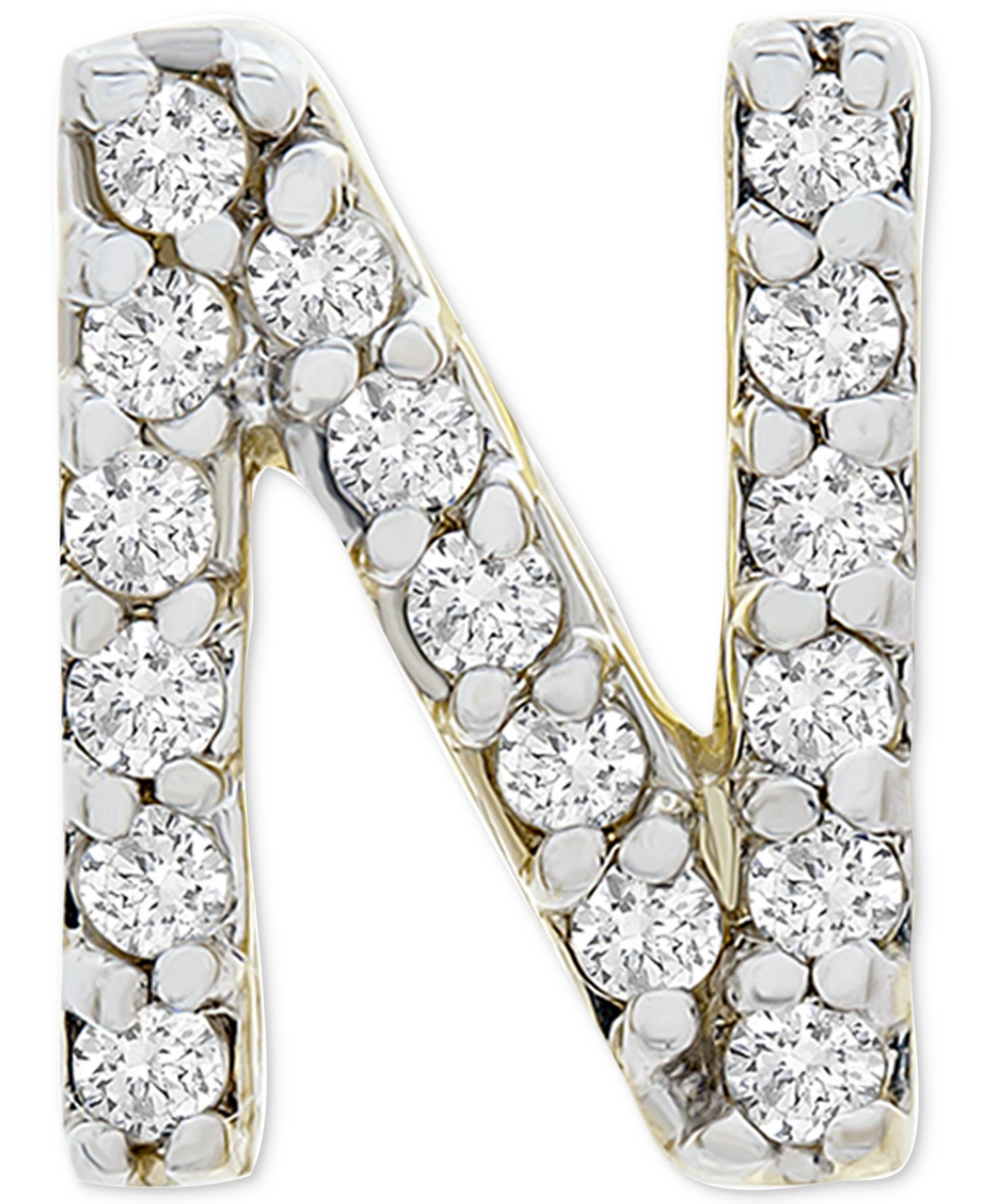Серьга-гвоздик Wrapped™ Diamond Initial Single Stud (1/20 ct. t.w.) in 14k Gold