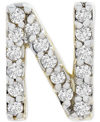 Серьга-гвоздик Wrapped™ Diamond Initial Single Stud (1/20 ct. t.w.) in 14k Gold