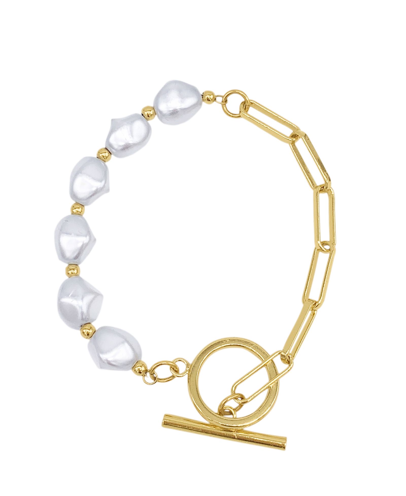 Chain Toggle Pearl Bracelet